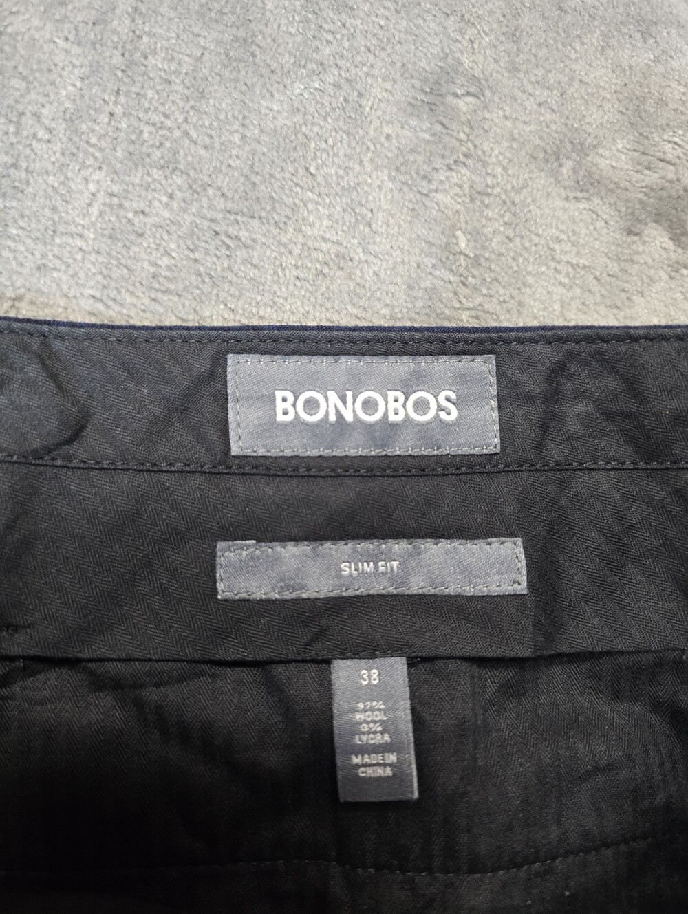 Bonobos Slim Fit Wool Blend Dress Panta Trousers Size 38x28 Navy - Picture 3 of 4